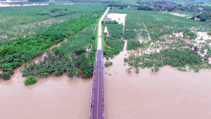 Flood waters inundate banana plantations in Kapalong, Davao del Norte in this photo taken on January 24, 2017. Photo courtesy of Davao del Norte Provincial Information Office