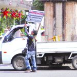 PRESSING THE POINT.A personnel of the City Transport and Traffic