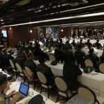 FIRM ON THE SADDLE. President Rodrigo Duterte presides over the first Armed Forces of the Philippines-Philippine National Police (AFP-PNP) Joint Command Conference held in Malacañan on Friday night. KING RODRIGUEZ/Presidential Photo