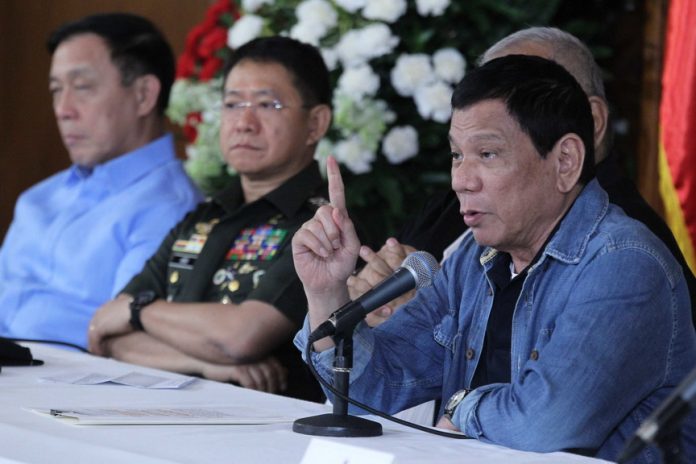 BOUNTY. President Rodrigo Duterte offers P1-million each for the capture of the three accomplices tagged in the kidnap-slay of Korean National Jee Ick Joo during a press conference at Malacañan Palace on Sunday evening. The President added that heads will roll at the National Bureau of Investigation if the suspects are not placed within their custody in 48-hours. ACE MORANDANTE/Presidential Photo