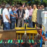 UP CLOSE. President Rodrigo Duterte looks on as Agriculture Secretary Emmanuel Piñol showS one of the components of the M’lang Solar Powered Irrigation System  during its inauguration in Barangay New Janiuay in M’lang, North Cotabato on Friday. SIMEON C