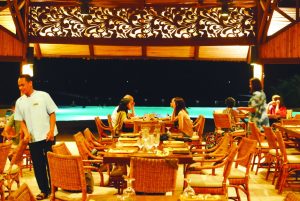 The Maranao restaurant gives diners a spectacular view of the infinity pool and Davao Gulf.