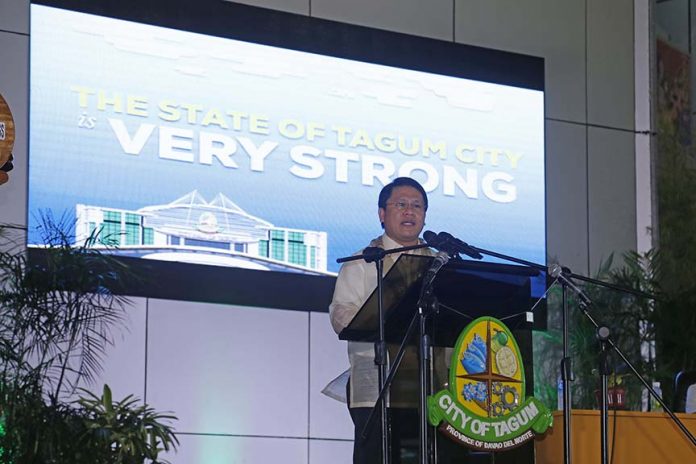 VERY STRONG. Mayor Allan Rellon delivered his third SOTCA - State of the City Address last March 07, 2017, underscoring the many accomplishments achieved by his administration that contributed to putting Tagum City in a very strong state. Leo Timogan/CIO Tagum