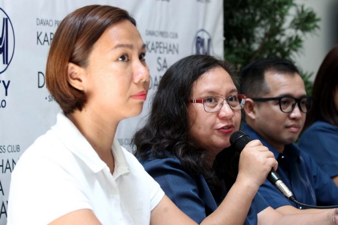 AWARENESS URGED. Department of Health nurse coordinator of Rabies Prevention and Control Mary Divene Hilario (center) urges the public to be aware of rabies’ implication and the preventive measures when bitten by an animal. Hilario, together with DOH 11 medical coordinator of Rabies Prevention and Control Dr. Vergel Jay Bautista (right) and Department of Agriculture (DA) 11 regional rabies coordinator Dr. Armie Capuyan, graced yesterday’s Kapehan sa Dabaw at the Annex of SM City Davao. LEAN DAVAL JR.