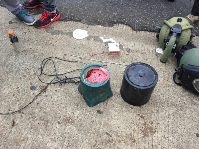 Recovered IED. Photo courtesy of Baguio District Police Station