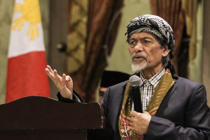 MNLF founding chair Nur Misuari delivers a lecture on Bangsamoro and Federalism at the Royal Mandaya Hotel in Davao City on Sunday, May 21, 2017. Misuari’s temporary liberty has been extended until November 16 to allow him to participate in the peace process. MindaNews photo by MANMAN DEJETO