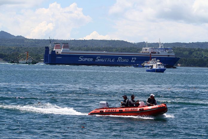 RORO. The Super Shuttle Roro 12 sails along the Davao Gulf after leaving the port in Davao City following the ceremonial of the Davao-Gen.Santos City-Bitung trade route on Sunday. LEAN DAVAL JR.