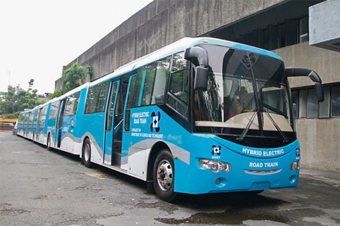 The DOST's hybrid electric road train (HERT). Photo from the DOST's MIRDC page