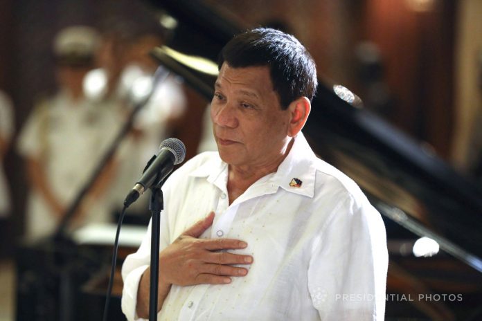 President Rodrigo Roa Duterte addresses the members of the Malacañang Press Corps during the Christmas Party in Malacañan Palace on December 12, 2017. KARL NORMAN ALONZO/PRESIDENTIAL PHOTO