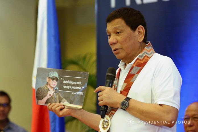 UNBENDING. President Rodrigo Duterte, in his speech during the launching of the Malasakit Program at the Vicente Sotto Memorial Medical Center in Cebut City on Monday, reiterates that he will not tolerate corrupt practices during his term. PRESIDENTIAL PHOTO