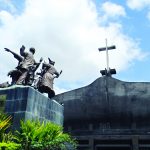 Freedom statue and San Pedro Cathedral