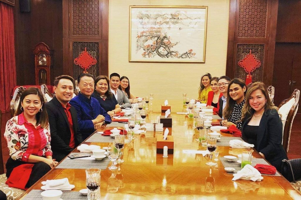 Chinese Ambassador to the Philippines Zhao Jianhua recently hosted a dinner to Congresswoman Claudine Diana Bautista of Dumper PTDA Partylist.