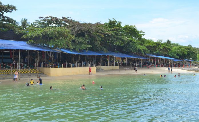 Beach front: People can enjoy swimming at its fine white sand and crystal clear waters.