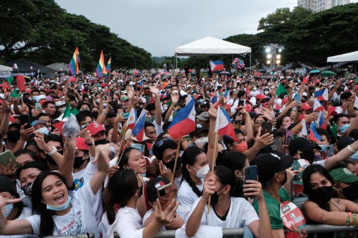Thousands of Vice President-elect Sara Duterte-Carpio and the UniTeam supporters gather during a rally in Davao City. Duterte-Carpio urged her supporters to be forgiving and be the first to reach out to the supporters of the rival candidates to achieve the goal of the UniTeam, which is unity. Edge Davao