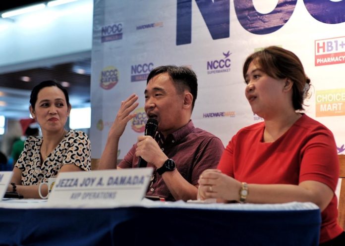 NCCC Group of Companies chief executive officer Lafayette Lim (center), together with assistant vice president for Operations Jezza Joy Damada (right) and Marketing Promotions manager Cherry Mae Camahalan, announces during a presser on Thursday afternoon several updates in time for the company's 44th anniversary celebration. Lim bared the upcoming opening of NCCC Supermarket and NCCC Department Store and at Vista Mall in Mintal on December 15. Lean Daval Jr.