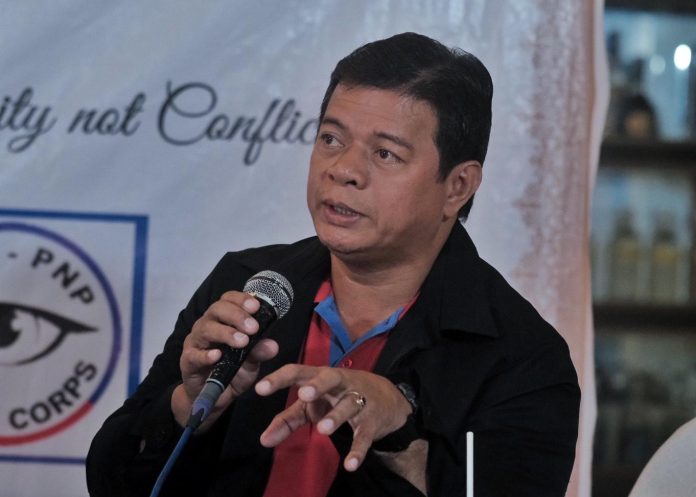 National Bureau of Investigation 11 (NBI 11) spokesperson Ely Leano warns the public during this week's AFP-PNP Press Corps media forum at The Royal Mandaya Hotel of a new scheme wherein several real estate companies are selling subdivision lots without pertinent documents. LEAN DAVAL JR