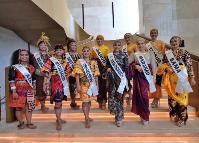 Candidates for this year's Hiyas sa Kadayawan are presented to the media on Wednesday at Acacia Hotel Davao. Donning their tribal attires, the candidates, who are representing the 11 tribes of Davao City, are Niña Mie Lausan (Ata), Kristine Claire Tar (Bagobo-Klata), Edmary Quinto (Bagobo-Tagabawa), Angelie Benito (Matigsalug), Princess Ericka Pagayao (Obu-Manuvu), Johara Buissan (Iranun), Maimuna Pangcoga (Kagan), Ruhaina Utto (Maguindanaon), Juhanah Sultan (Maranao), Hessa Sailabi (Sama), and Althea Asnawi (Tausug). LEAN DAVAL JR