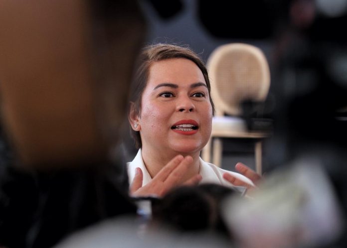 Vice President and Education Secretary Sara Duterte tells ACT Teachers party-list Rep. France Castro, who expressed her opposition against the Office of the Vice President’s (OVP’s) request for confidential funds in next year’s budget, to leave the decision to Congress. LEAN DAVAL JR