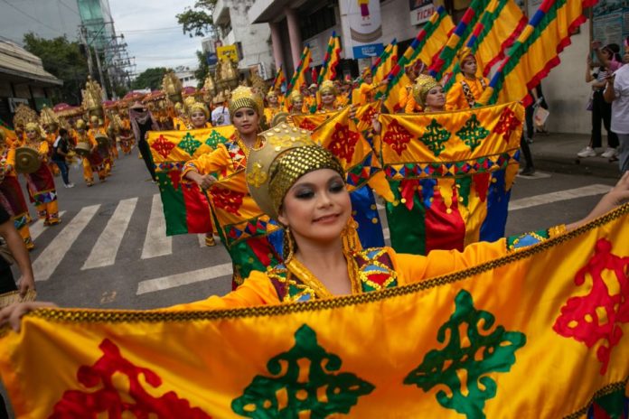 Streetdancing contestants perform during the Indak-indak sa Kadayawan 2023 along the streets of Davao City on Saturday, 19 August 2023. MindaNews photo by MANMAN DEJETO