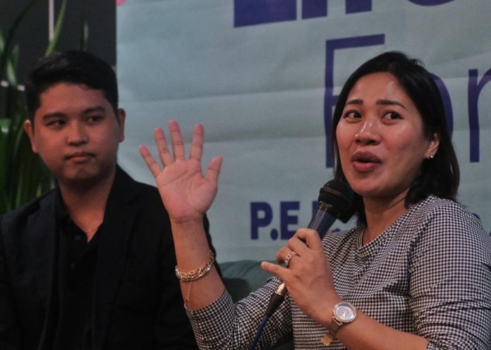 Eden Nature Park and Resort marketing manager Jeline Mariz Galagar promotes the resort's scheduled activities for the Christmas season during this week's PEP Talks media forum at SM Lanang Premier in Davao City. She was joined by Davao Tourism Association's (DATA's) Jhun King Bacalla, who discussed the details of upcoming DATA Paskuhan in the Park slated on November 30 to December 4 at Rizal Park along San Pedro Street, Davao City. LEAN DAVAL JR