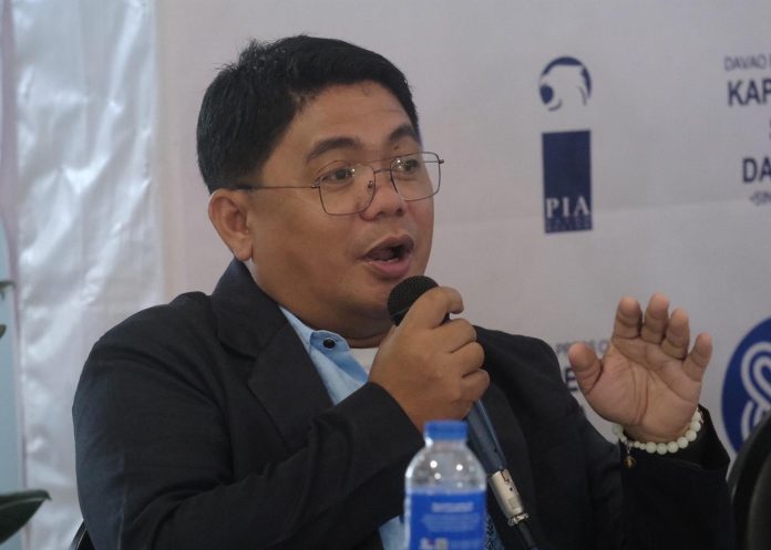 Lawyer Randolf Pensoy, director of the Department of Labor and Employment 11 (DOLE 11), announces during this week's Kapehan sa Dabaw at SM City Davao that about 7,524 job vacancies will be available in the upcoming 122nd Labor Day job fairs in Davao Region. LEAN DAVAL JR