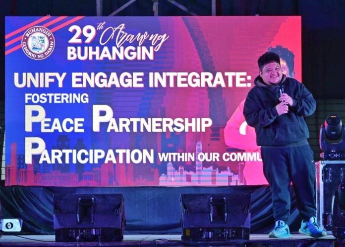 Barangay captain Omar Vincent Duterte leads the celebration of the recently concluded 29th Araw ng Barangay Buhangin. (PR)