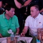 Former president Rodrigo Duterte discusses some matters with Senator Christopher Lawrence "Bong" Go during a gathering in Davao City in this undated photo. Go refuted the rumors that the former president has passed away through a live video on his Facebook account on Thursday. LEAN DAVAL JR