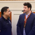 Davao City Vice Mayor J. Melchor Quitain Jr. discusses matters with Australian Embassy Economic Counsellor Luke Villiers during the Australian Embassy delegation's courtesy visit at the City Council of Davao on Thursday. Photo courtesy of VMO